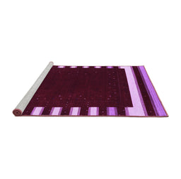 Sideview of Machine Washable Abstract Purple Contemporary Area Rugs, wshcon2313pur