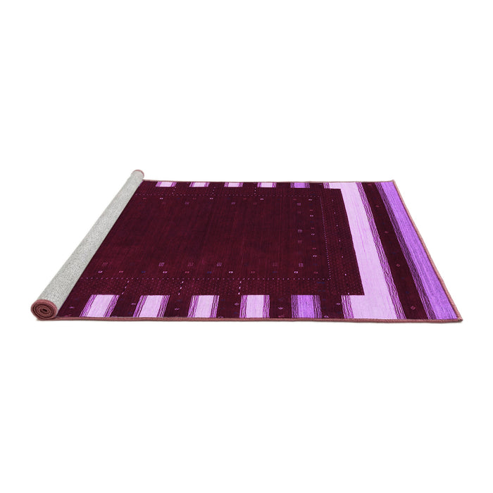 Sideview of Machine Washable Abstract Purple Contemporary Area Rugs, wshcon2313pur