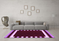 Machine Washable Abstract Purple Contemporary Rug, wshcon2313pur