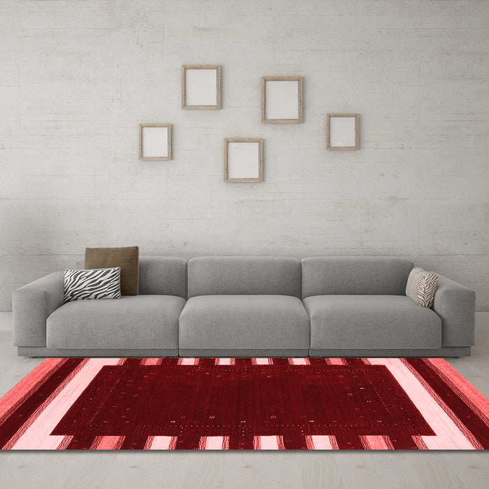 Contemporary Red Washable Rugs