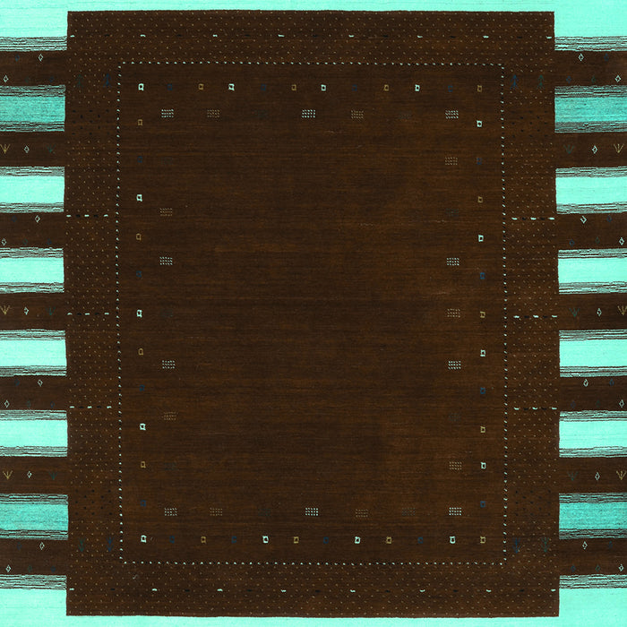 Machine Washable Abstract Turquoise Contemporary Area Rugs, wshcon2313turq