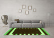 Machine Washable Abstract Green Contemporary Area Rugs in a Living Room,, wshcon2313grn