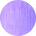 Round Abstract Purple Contemporary Rug, con2314pur