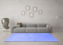 Machine Washable Abstract Blue Contemporary Rug in a Living Room, wshcon2314blu