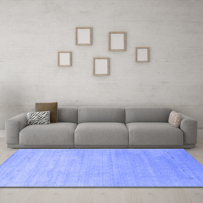Machine Washable Abstract Blue Contemporary Rug in a Living Room, wshcon2314blu