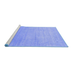 Sideview of Machine Washable Abstract Blue Contemporary Rug, wshcon2314blu