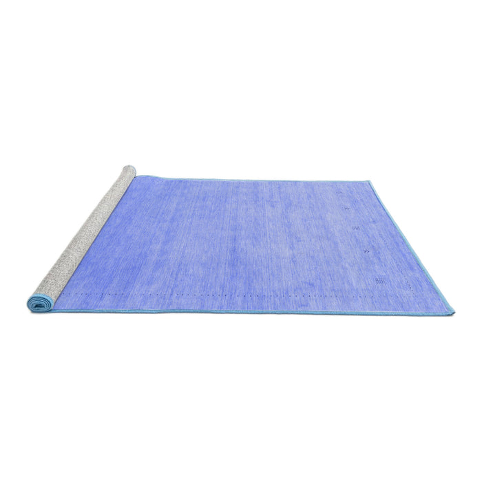 Sideview of Machine Washable Abstract Blue Contemporary Rug, wshcon2314blu