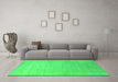 Machine Washable Abstract Green Contemporary Area Rugs in a Living Room,, wshcon2314grn