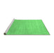 Sideview of Machine Washable Abstract Emerald Green Contemporary Area Rugs, wshcon2314emgrn