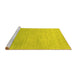 Sideview of Machine Washable Abstract Yellow Contemporary Rug, wshcon2314yw