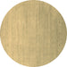 Round Abstract Brown Contemporary Rug, con2314brn