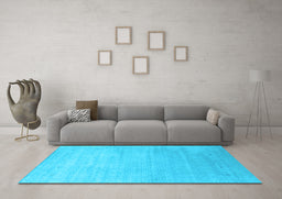 Machine Washable Abstract Light Blue Contemporary Rug in a Living Room, wshcon2314lblu