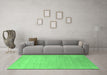 Machine Washable Abstract Emerald Green Contemporary Area Rugs in a Living Room,, wshcon2314emgrn