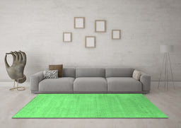 Machine Washable Abstract Emerald Green Contemporary Area Rugs in a Living Room,, wshcon2314emgrn