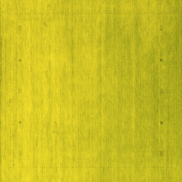 Square Abstract Yellow Contemporary Rug, con2314yw