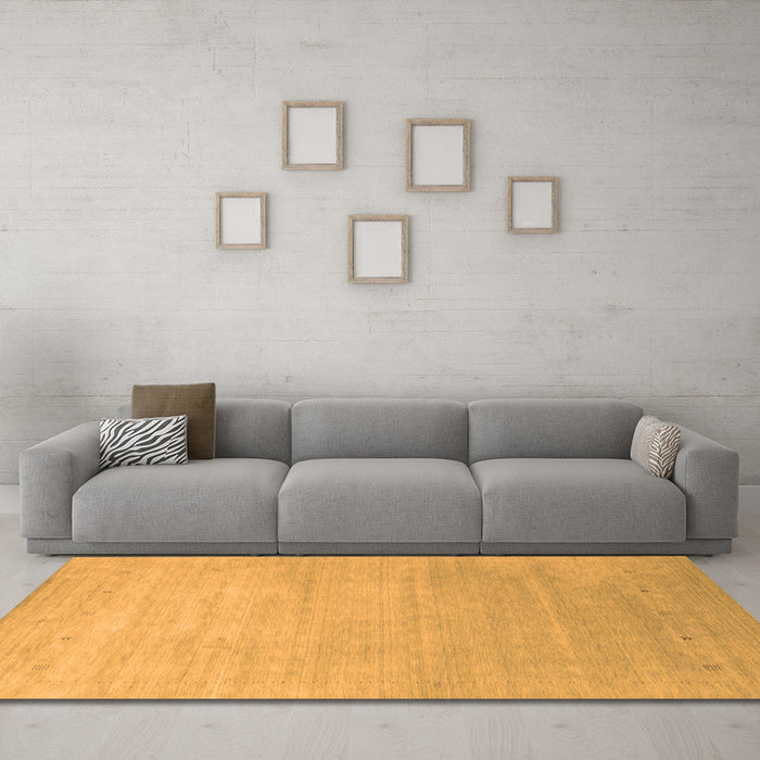 Machine Washable Abstract Orange Contemporary Area Rugs in a Living Room, wshcon2314org