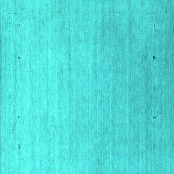 Square Abstract Turquoise Contemporary Rug, con2314turq