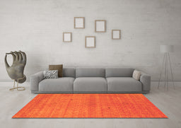 Machine Washable Abstract Orange Contemporary Area Rugs in a Living Room, wshcon2315org