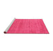 Sideview of Machine Washable Abstract Pink Contemporary Rug, wshcon2315pnk