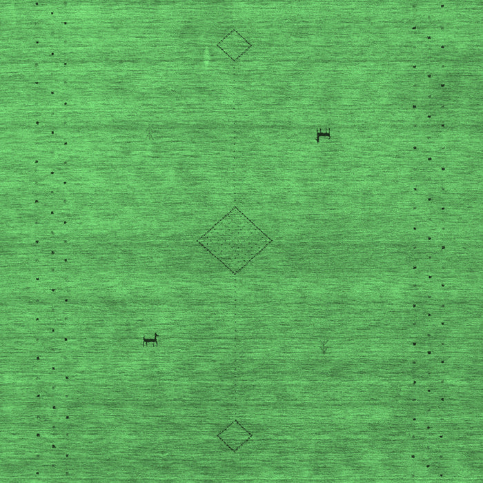 Machine Washable Abstract Emerald Green Contemporary Area Rugs, wshcon2315emgrn