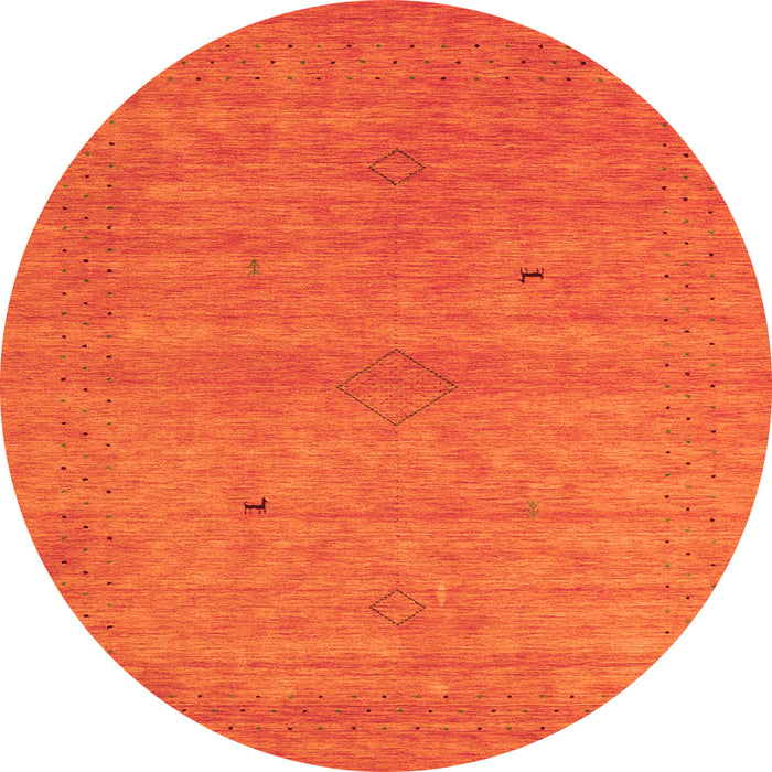 Square Abstract Orange Contemporary Rug, con2315org