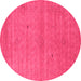 Round Abstract Pink Contemporary Rug, con2315pnk