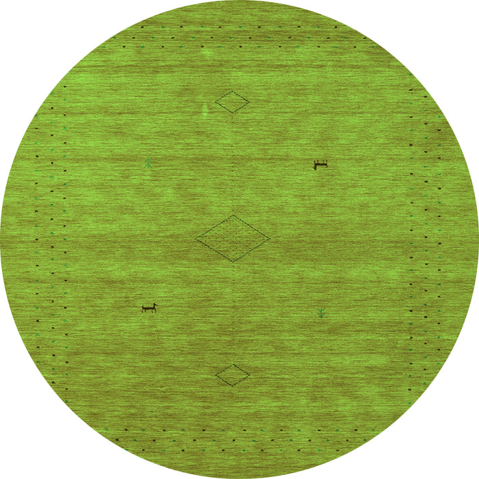 Square Abstract Green Contemporary Rug, con2315grn