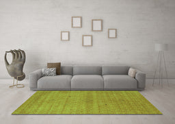 Machine Washable Abstract Turquoise Contemporary Area Rugs in a Living Room,, wshcon2315turq