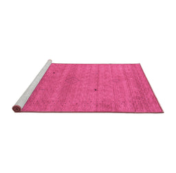 Sideview of Machine Washable Abstract Purple Contemporary Area Rugs, wshcon2315pur