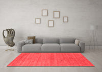 Machine Washable Abstract Red Contemporary Rug, wshcon2315red
