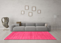 Machine Washable Abstract Pink Contemporary Rug, wshcon2315pnk