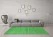 Machine Washable Abstract Emerald Green Contemporary Area Rugs in a Living Room,, wshcon2315emgrn