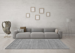 Machine Washable Abstract Gray Contemporary Rug in a Living Room,, wshcon2316gry