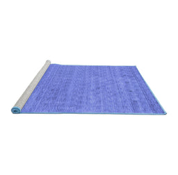 Sideview of Machine Washable Abstract Blue Contemporary Rug, wshcon2316blu