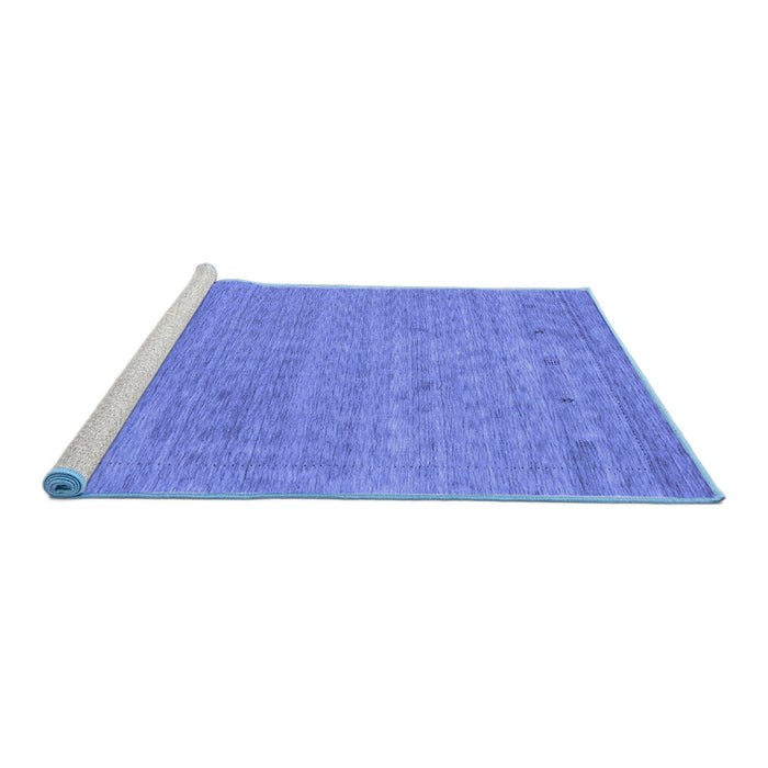 Sideview of Machine Washable Abstract Blue Contemporary Rug, wshcon2316blu