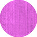 Round Machine Washable Abstract Pink Contemporary Rug, wshcon2316pnk