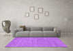 Machine Washable Abstract Purple Contemporary Area Rugs in a Living Room, wshcon2316pur