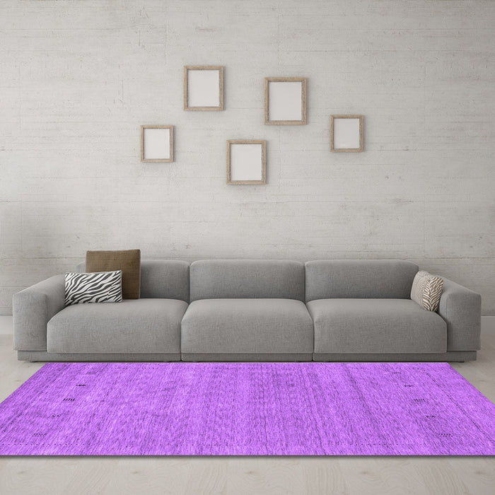 Machine Washable Abstract Purple Contemporary Area Rugs in a Living Room, wshcon2316pur