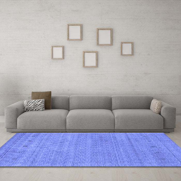 Machine Washable Abstract Blue Contemporary Rug in a Living Room, wshcon2316blu