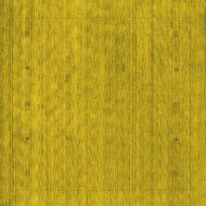 Square Machine Washable Abstract Yellow Contemporary Rug, wshcon2316yw