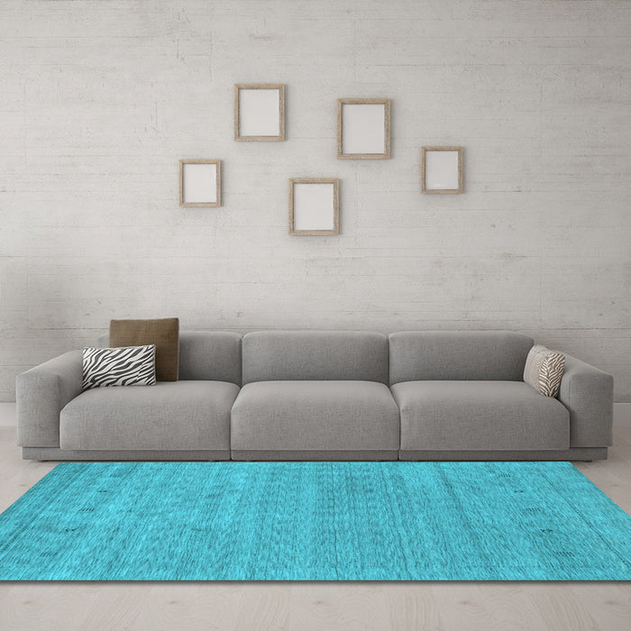 Machine Washable Abstract Light Blue Contemporary Rug in a Living Room, wshcon2316lblu