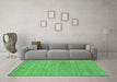 Machine Washable Abstract Emerald Green Contemporary Area Rugs in a Living Room,, wshcon2316emgrn