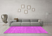 Machine Washable Abstract Pink Contemporary Rug in a Living Room, wshcon2316pnk