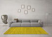 Machine Washable Abstract Yellow Contemporary Rug in a Living Room, wshcon2316yw