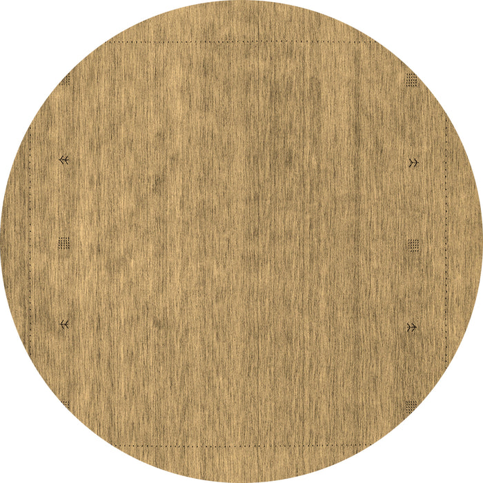 Round Abstract Brown Contemporary Rug, con2316brn