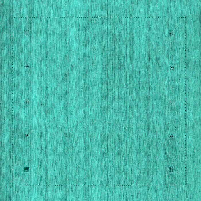 Square Abstract Turquoise Contemporary Rug, con2316turq