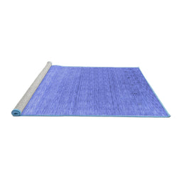 Sideview of Machine Washable Abstract Blue Contemporary Rug, wshcon2317blu