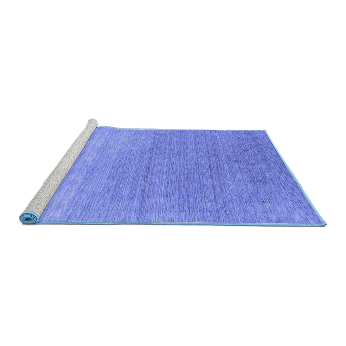 Sideview of Machine Washable Abstract Blue Contemporary Rug, wshcon2317blu