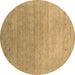 Round Abstract Brown Contemporary Rug, con2317brn