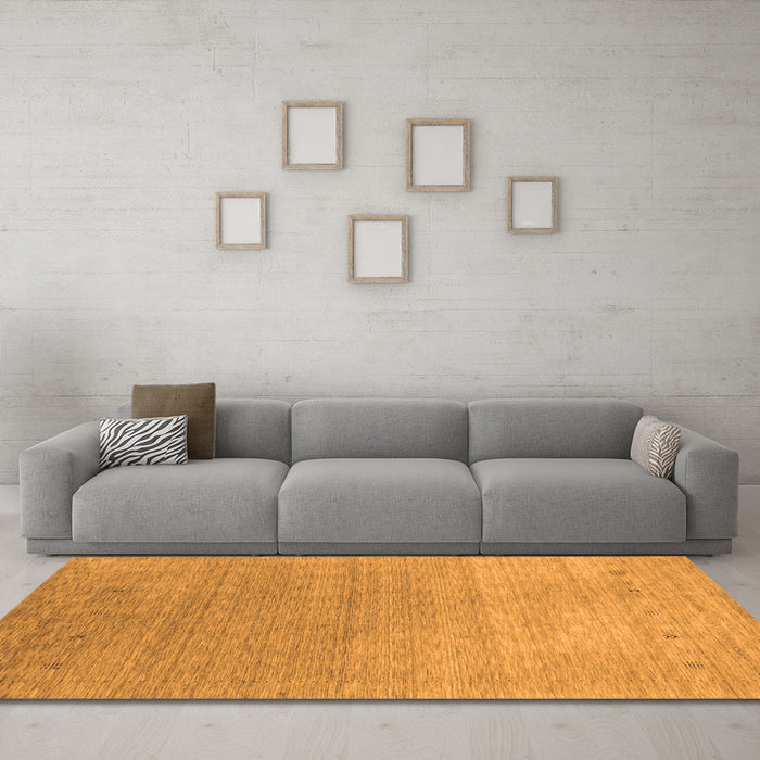 Machine Washable Abstract Orange Contemporary Area Rugs in a Living Room, wshcon2317org